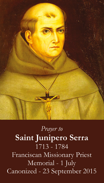 St. Junipero Serra Canonization Commemorative Prayer Card